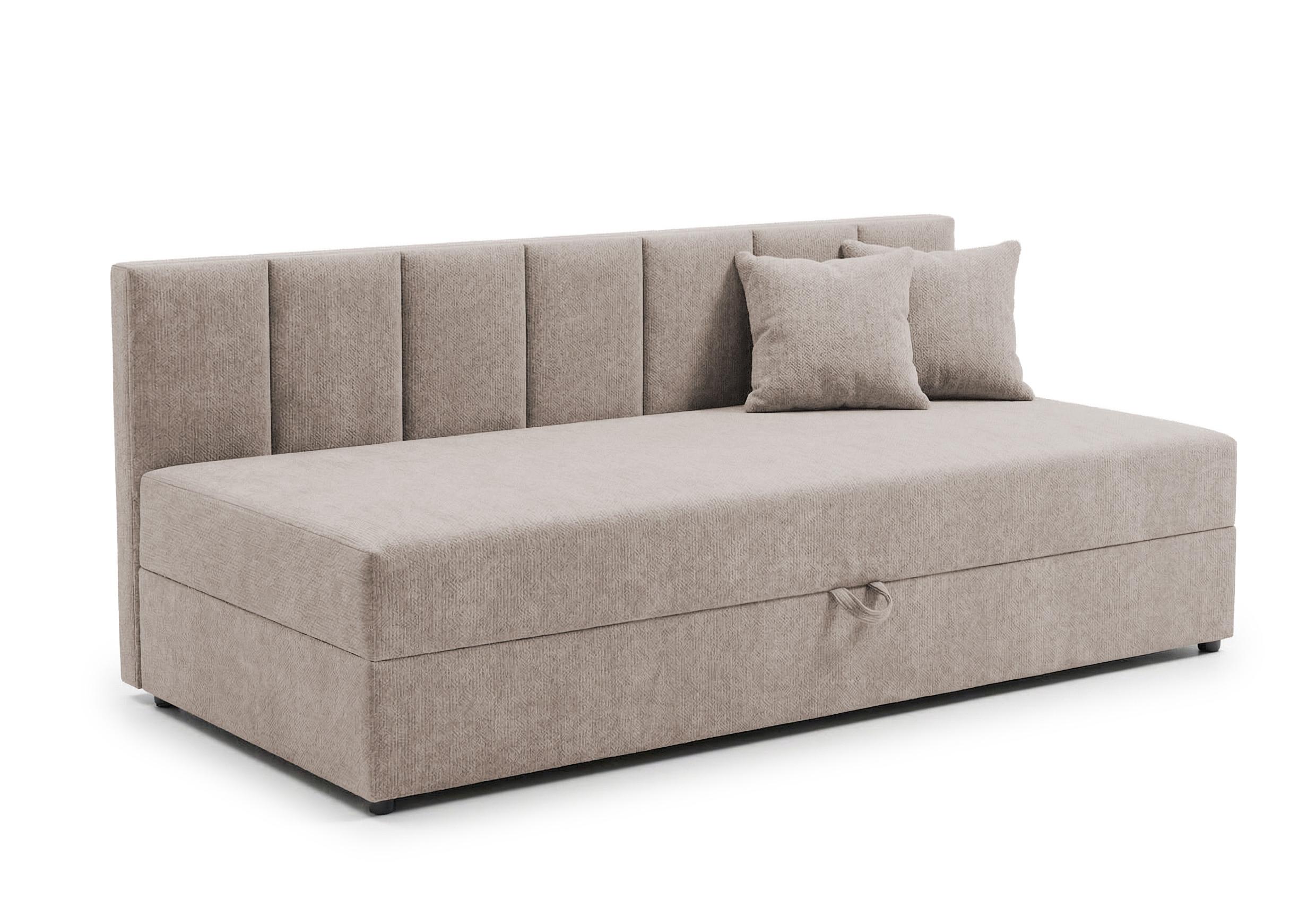 wohnli-moebel-suche-800001594354 Wohnli Möbelsuche - TAGESBETT Lenny mit Rückenlehne und großem Bettkasten aus Taupe Chenille-Stoff
