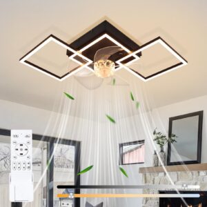 wohnli-moebel-suche-800001597682-1 DECKENLEUCHTE mit Ventilator Telven 68/31/14 cm Deckenlampe Metall, Kunststoff ZMH Lampen & Leuchten > LED-Leuchten > LED-Deckenleuchten Schwarz
