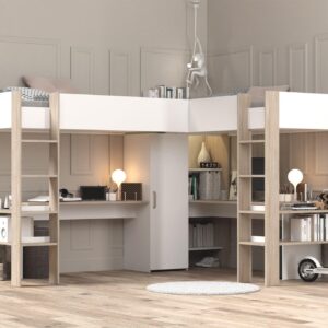 HOCHBETT Parisot Alex 1-tlg. Holznachbildung Weiß/Jackson Eiche Kunststoff 58aufmkessel Möbel > Betten > Hoch- und Etagenbetten > Hochbetten Weiß