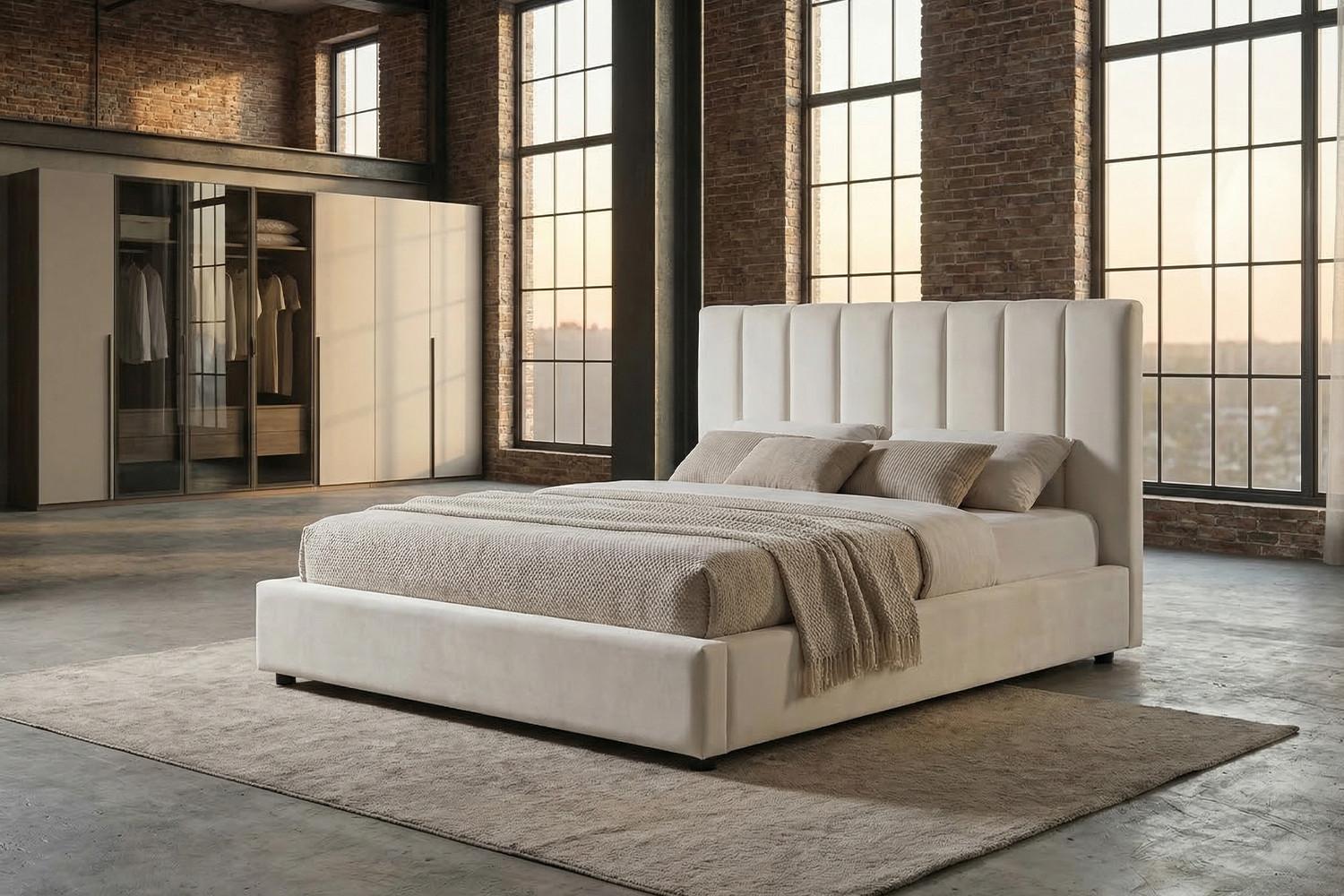 wohnli-moebel-suche-800001599111-1 POLSTERBETT CATTURA Cremeweiß Velvet Textil KAWOLA Möbel > Betten > Polsterbetten Weiß