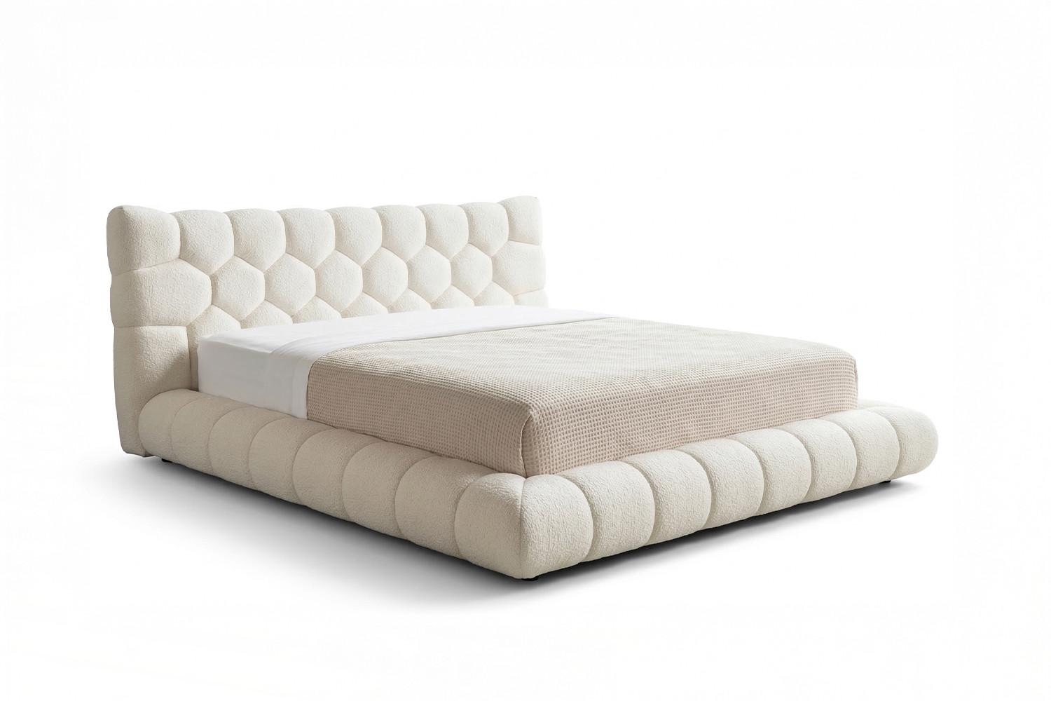 Wohnli Möbelsuche - POLSTERBETT ATTICO Cremeweiß Bouclé