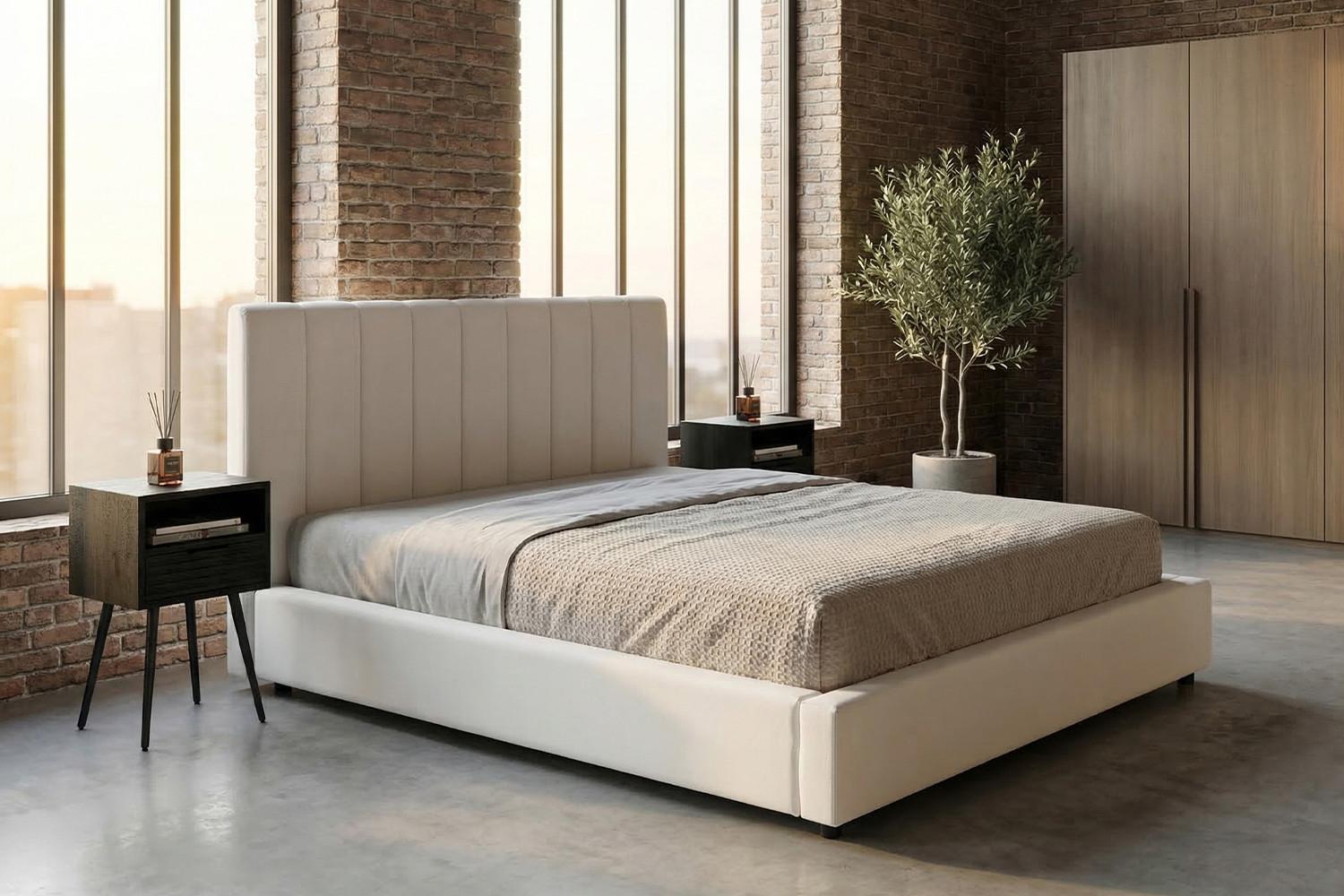 wohnli-moebel-suche-800001599138-1 POLSTERBETT CATTURA Cremeweiß Velvet Textil KAWOLA Möbel > Betten > Polsterbetten Weiß