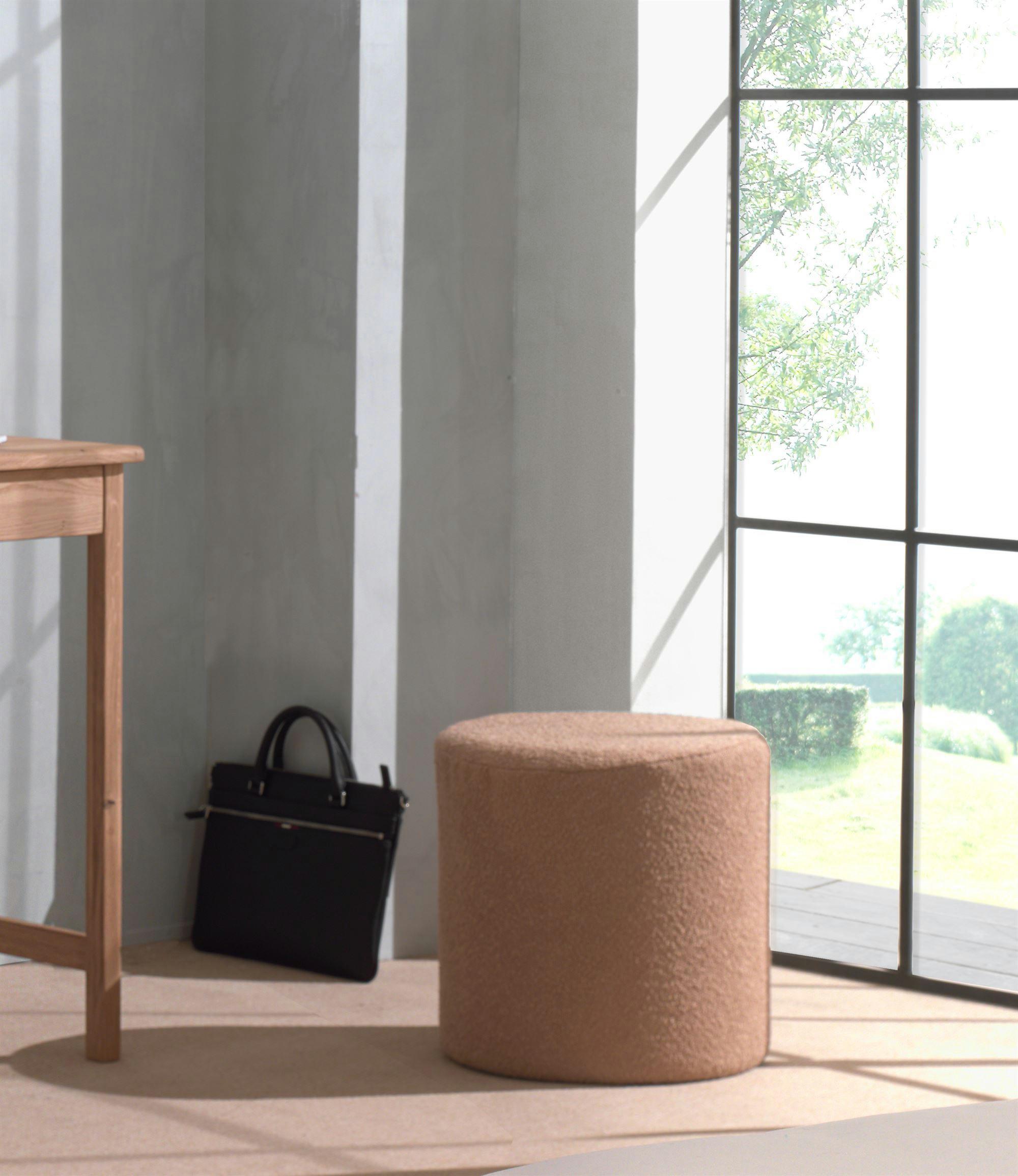 POLSTERHOCKER Karlotta Bouclé Stoff braun Schlafzimmer Kunststoff 58aufmkessel Möbel > Sessel > Hocker Braun