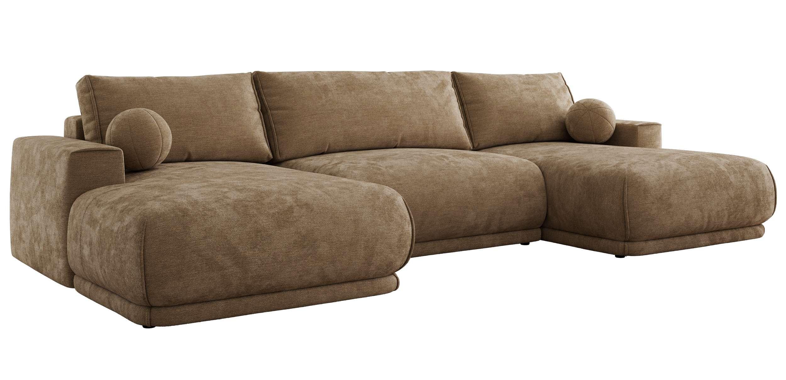 wohnli-moebel-suche-800001599585 Wohnli Möbelsuche - WOHNLANDSCHAFT RINA U Braun Schenille glatt