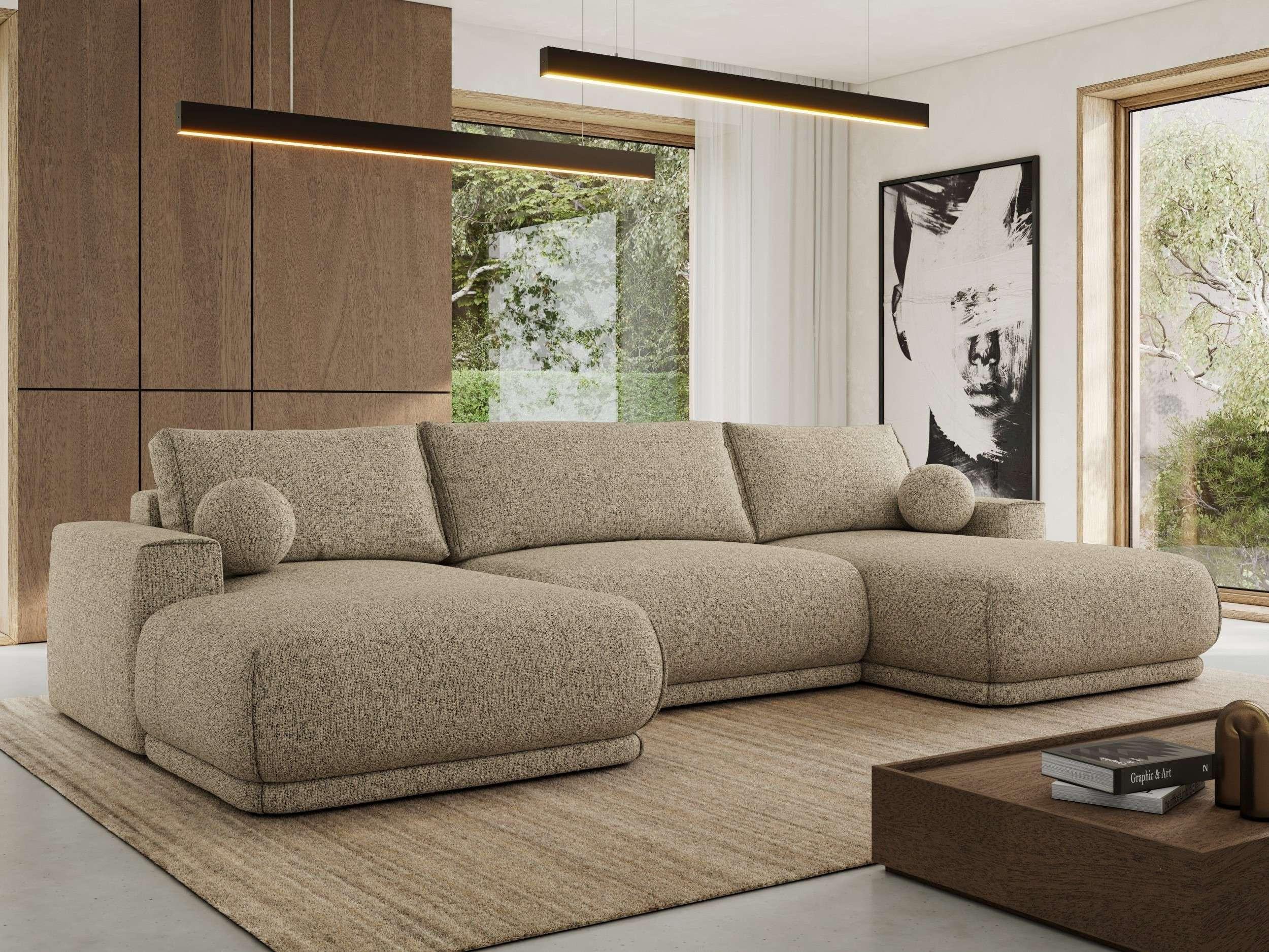 wohnli-moebel-suche-800001599592-1 WOHNLANDSCHAFT RINA U Dunkelbeige Strukture Textil MKS Möbel > Sofas & Couches > Wohnlandschaften > Wohnlandschaften U-Form Beige