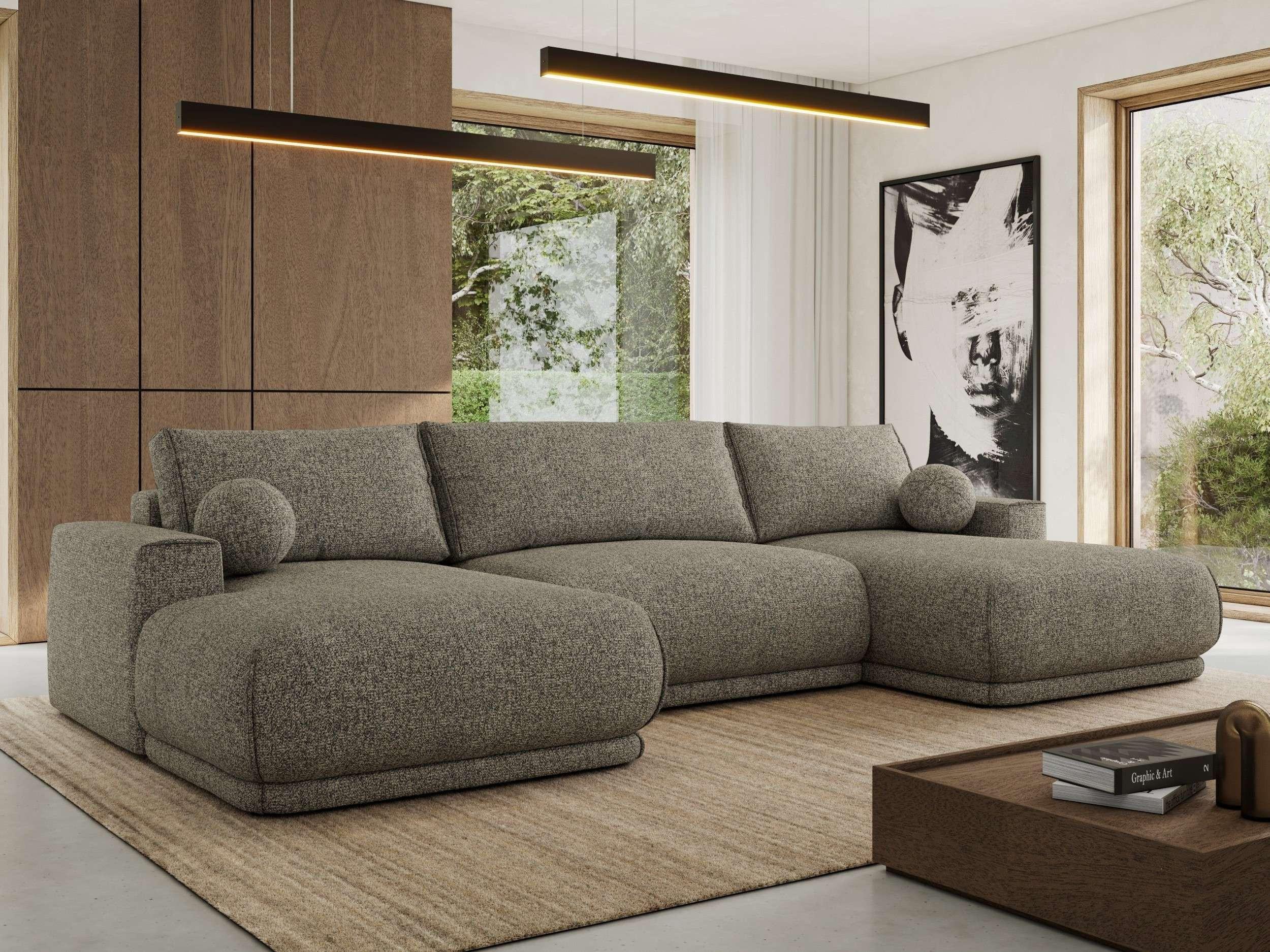 wohnli-moebel-suche-800001599601-1 WOHNLANDSCHAFT RINA U Grau Strukture Textil MKS Möbel > Sofas & Couches > Wohnlandschaften > Wohnlandschaften U-Form Grau