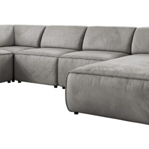 wohnli-moebel-suche-800001599630 Wohnli Möbelsuche - WOHNLANDSCHAFT MODARO U 5M - Hellgrau Velvet - Rechts