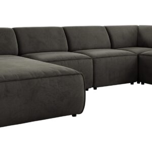 wohnli-moebel-suche-800001599635 Wohnli Möbelsuche - WOHNLANDSCHAFT MODARO U 5M - Dunkelgrau Velvet - Links