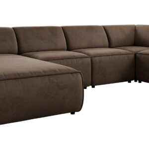 wohnli-moebel-suche-800001599647 Wohnli Möbelsuche - WOHNLANDSCHAFT MODARO U 5M - Braun Velvet - Links