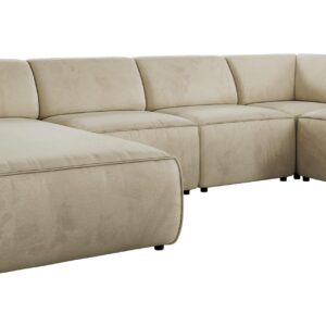 wohnli-moebel-suche-800001599650 Wohnli Möbelsuche - WOHNLANDSCHAFT MODARO U 5M - Beige Velvet - Links