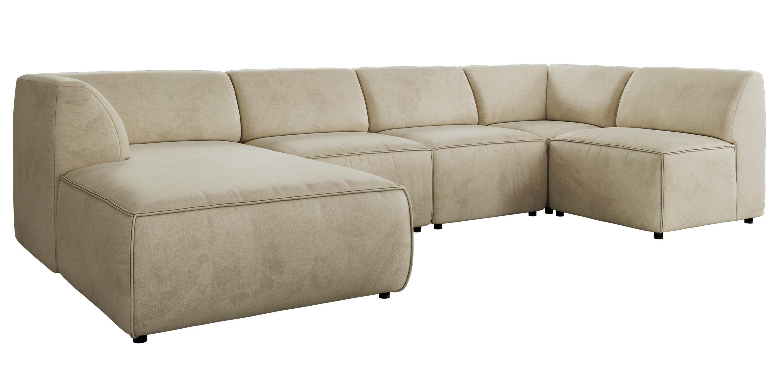wohnli-moebel-suche-800001599650 Wohnli Möbelsuche - WOHNLANDSCHAFT MODARO U 5M - Beige Velvet - Links