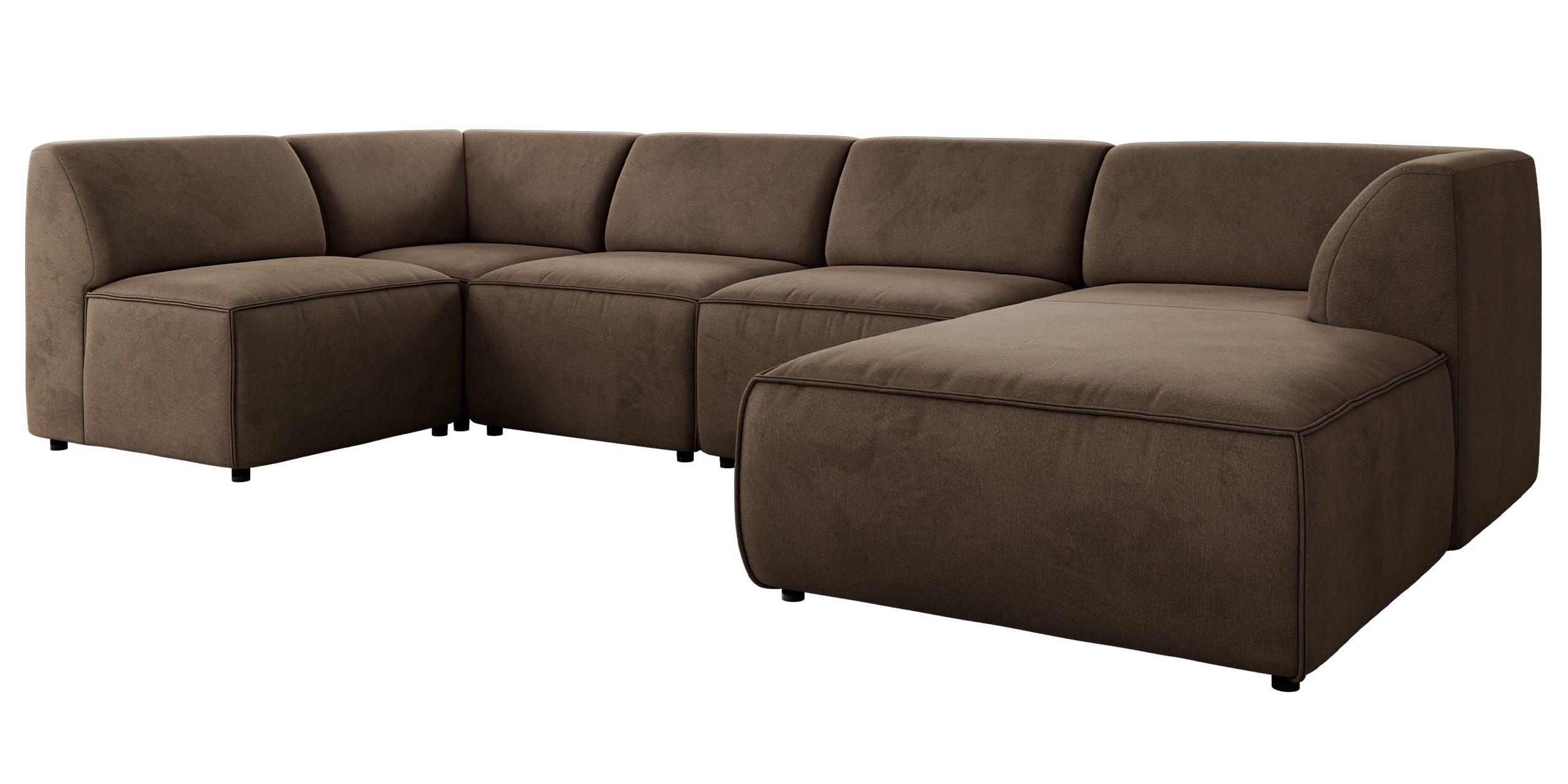 wohnli-moebel-suche-800001599653 Wohnli Möbelsuche - WOHNLANDSCHAFT MODARO U 5M - Braun Velvet - Rechts