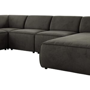 wohnli-moebel-suche-800001599656 Wohnli Möbelsuche - WOHNLANDSCHAFT MODARO U 5M - Dunkelgrau Velvet - Rechts