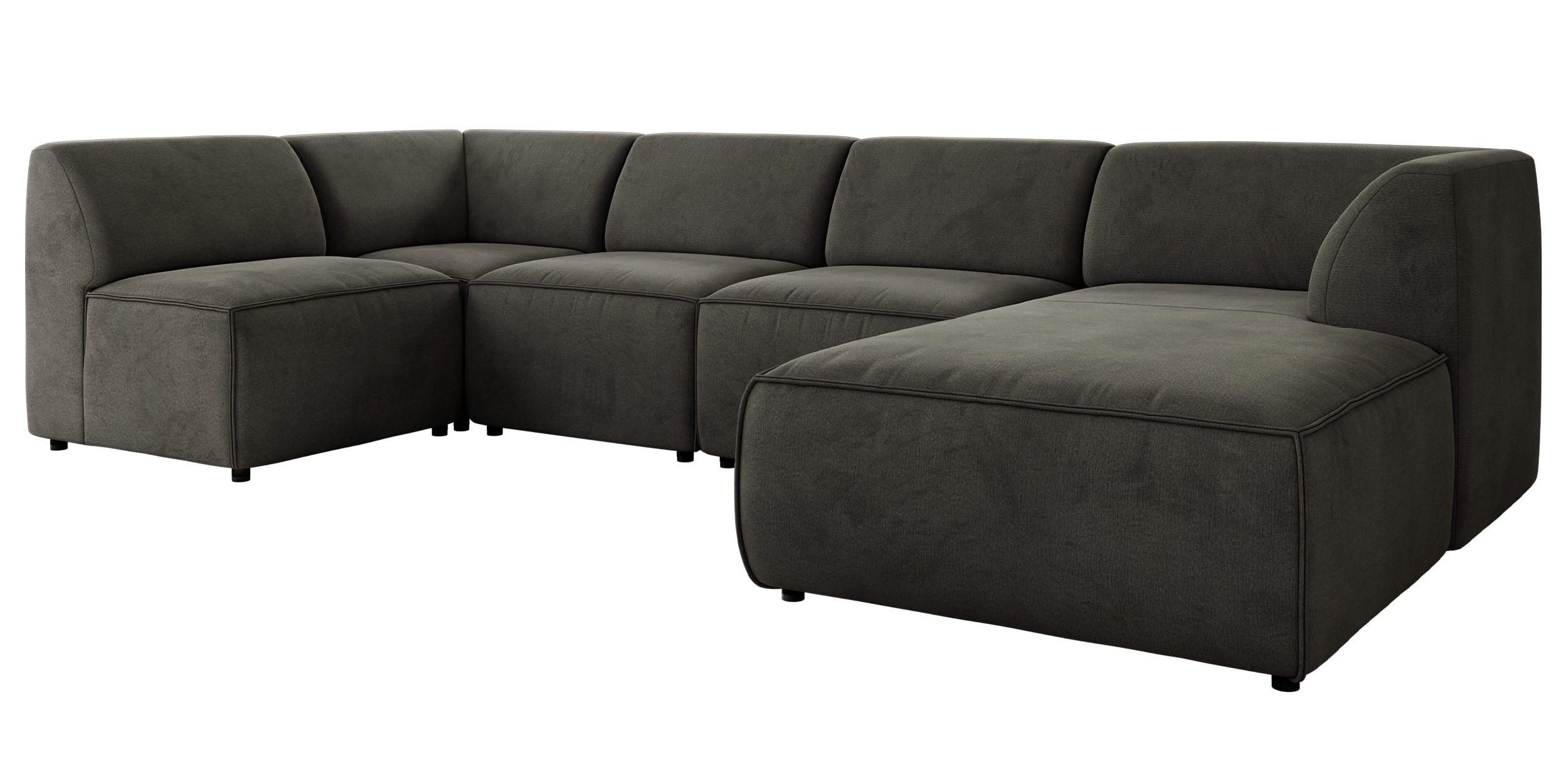 wohnli-moebel-suche-800001599656 Wohnli Möbelsuche - WOHNLANDSCHAFT MODARO U 5M - Dunkelgrau Velvet - Rechts