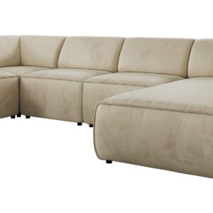 Wohnli Möbelsuche - WOHNLANDSCHAFT MODARO U 5M - Beige Velvet - Rechts