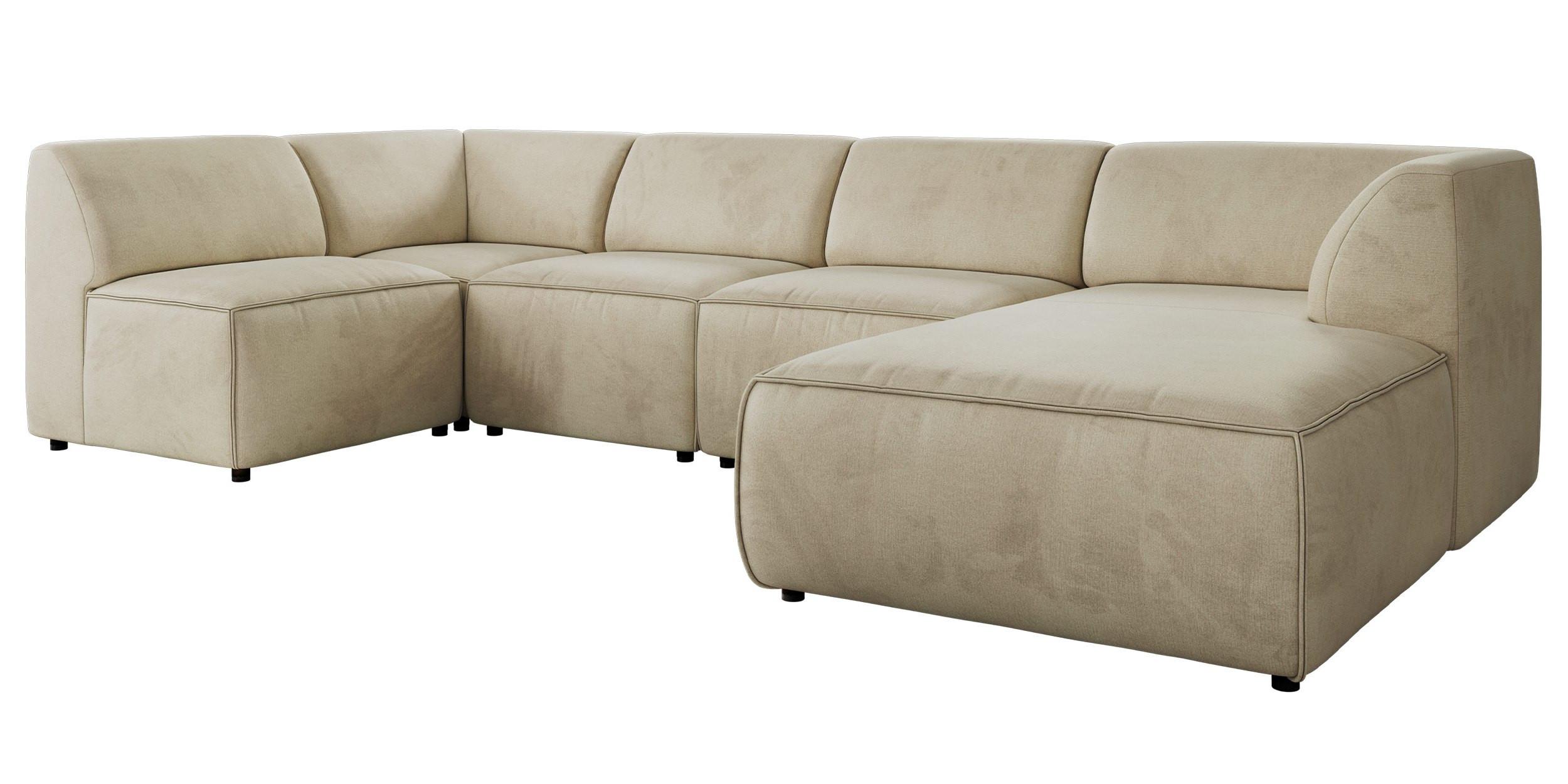 wohnli-moebel-suche-800001599661 Wohnli Möbelsuche - WOHNLANDSCHAFT MODARO U 5M - Beige Velvet - Rechts