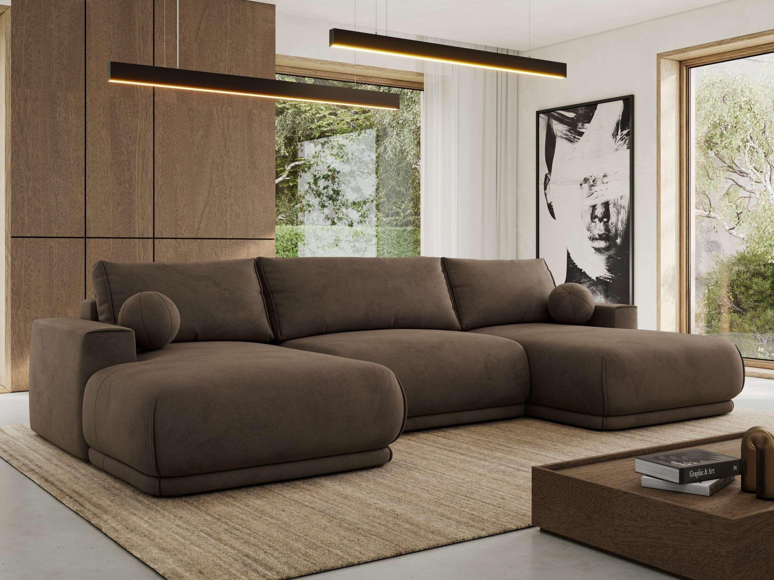 wohnli-moebel-suche-800001599681-1 WOHNLANDSCHAFT RINA U Braun Velvet Textil MKS Möbel > Sofas & Couches > Wohnlandschaften > Wohnlandschaften U-Form Braun
