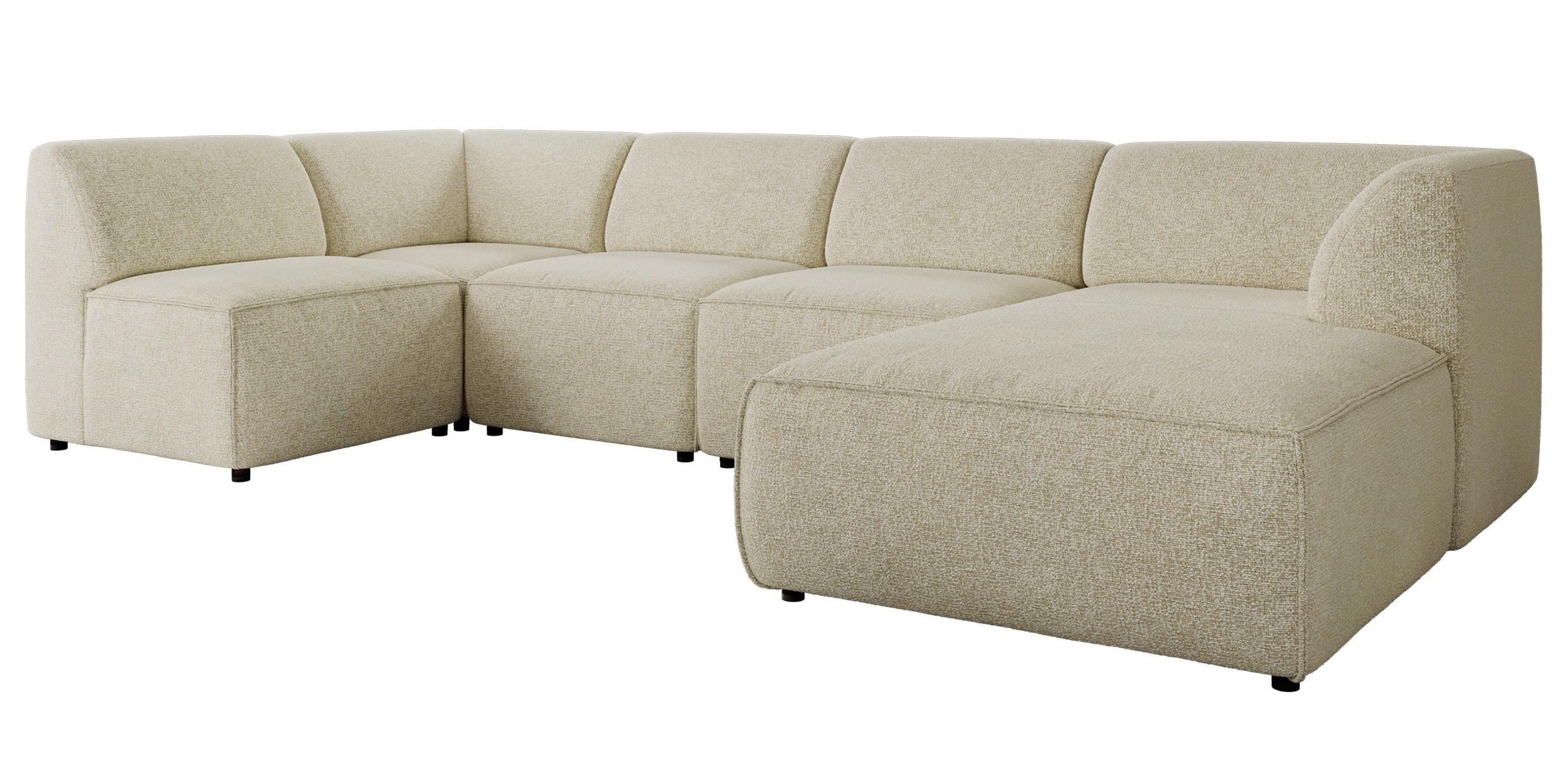 wohnli-moebel-suche-800001599691 Wohnli Möbelsuche - WOHNLANDSCHAFT MODARO U 5M - Creme Struktur - Rechts