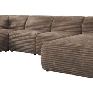 Wohnli Möbelsuche - WOHNLANDSCHAFT MODARO U 5M - Braun Cord - Rechts