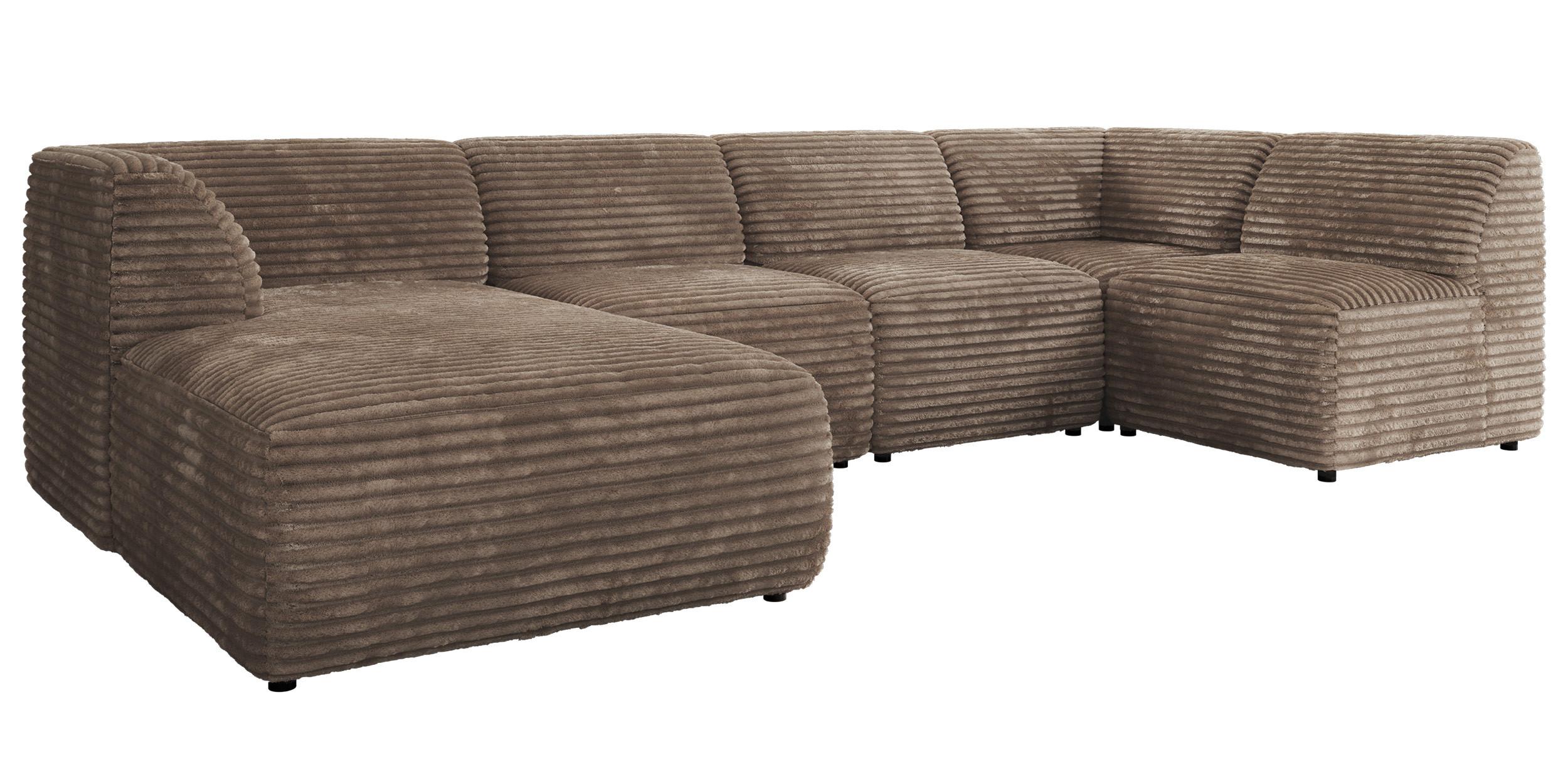 wohnli-moebel-suche-800001599804 Wohnli Möbelsuche - WOHNLANDSCHAFT MODARO U 5M - Braun Cord - Links