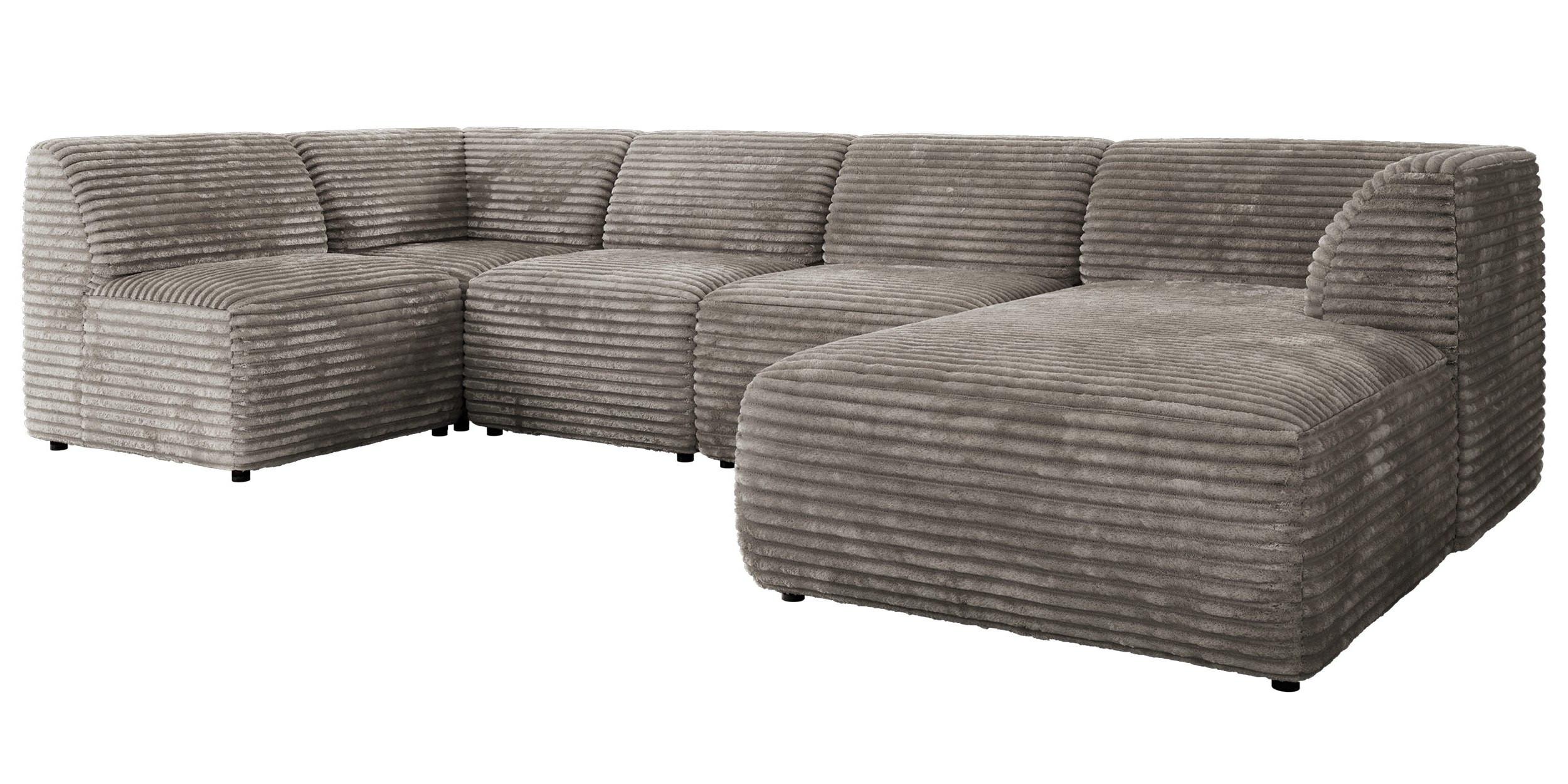 wohnli-moebel-suche-800001599819 Wohnli Möbelsuche - WOHNLANDSCHAFT MODARO U 5M - Hellbraun Cord - Rechts