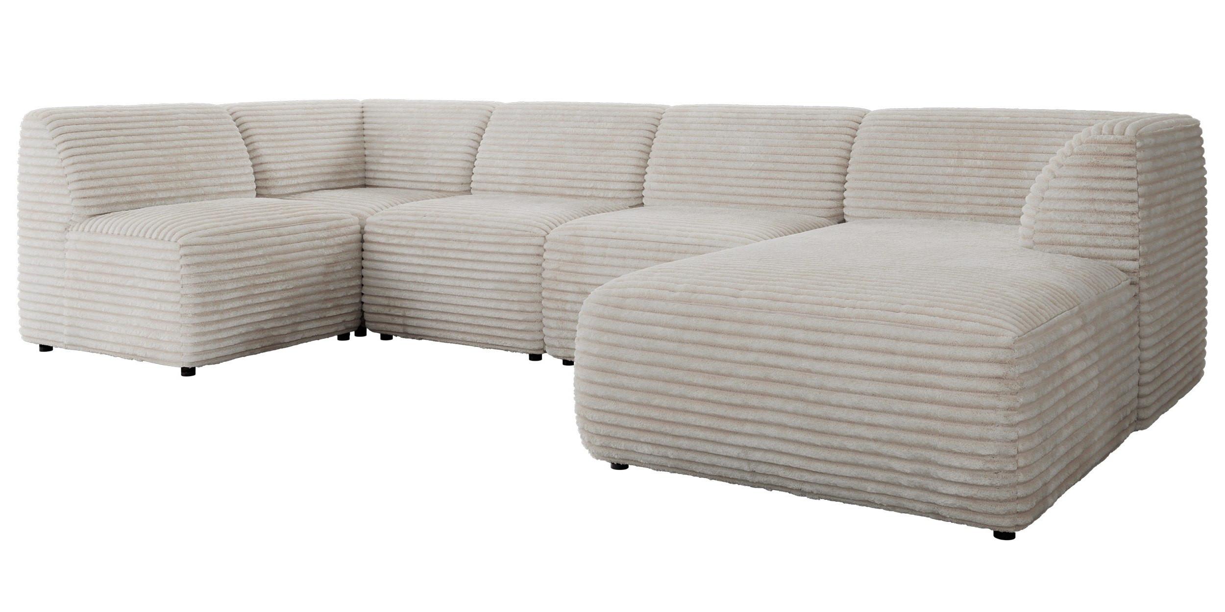 wohnli-moebel-suche-800001599821 Wohnli Möbelsuche - WOHNLANDSCHAFT MODARO U 5M - Beige Cord - Rechts
