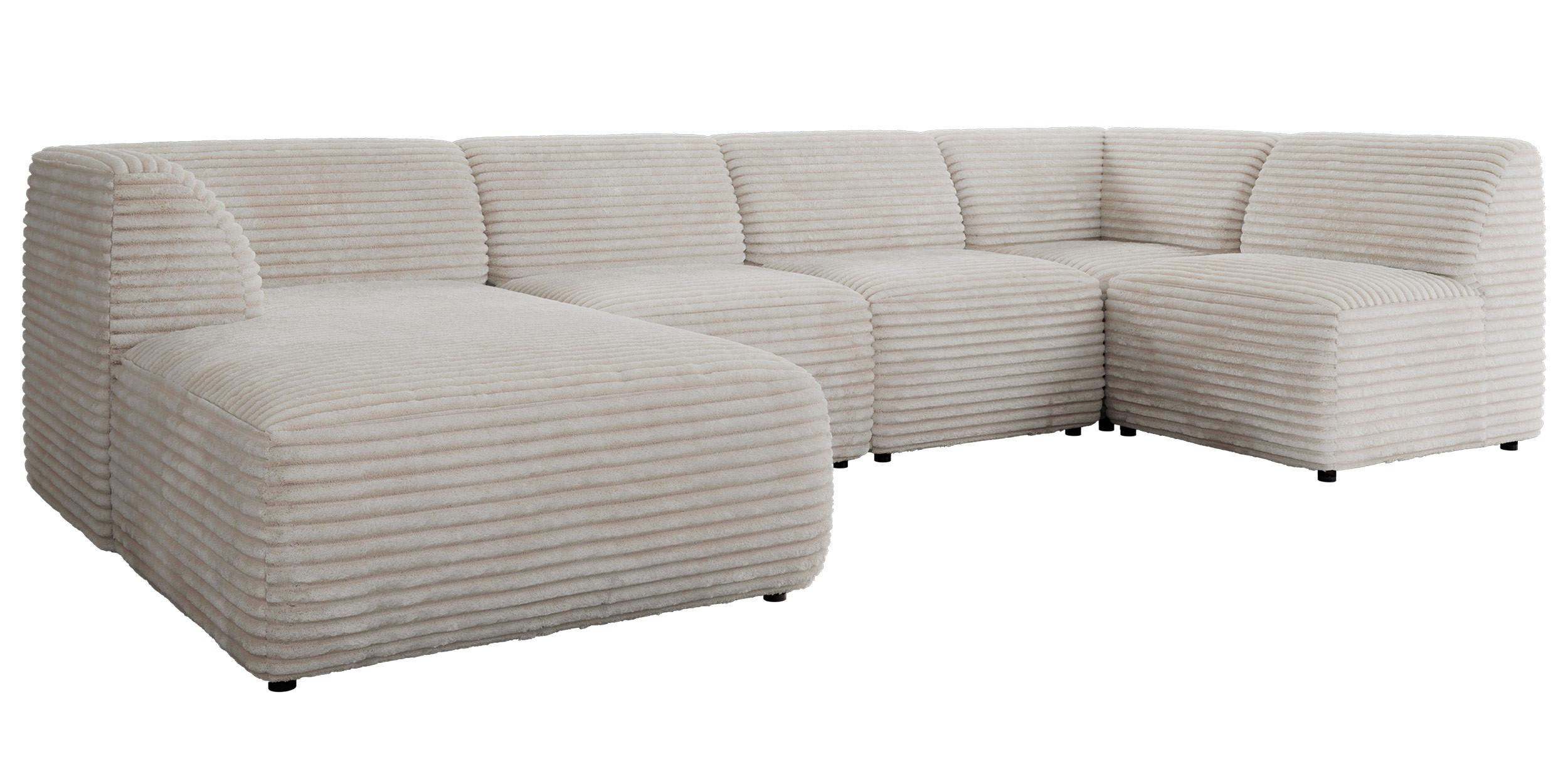 Wohnli Möbelsuche - WOHNLANDSCHAFT MODARO U 5M - Beige Cord - Links