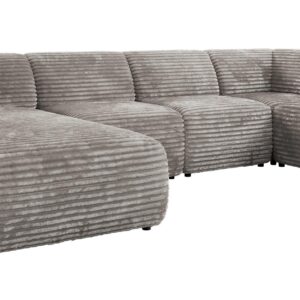 wohnli-moebel-suche-800001599828 Wohnli Möbelsuche - WOHNLANDSCHAFT MODARO U 5M - Hellgrau Cord - Links