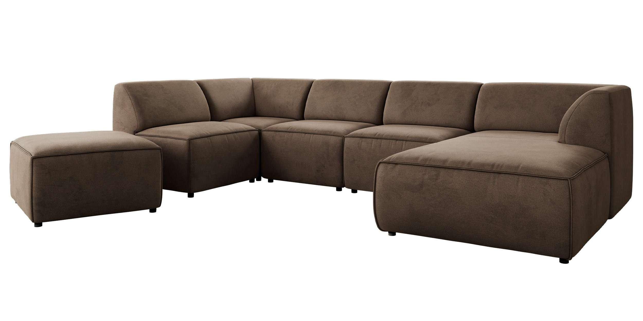 wohnli-moebel-suche-800001599858 Wohnli Möbelsuche - WOHNLANDSCHAFT MODARO U 6M - Braun Velvet - Rechts