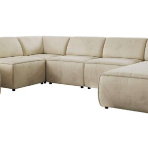 wohnli-moebel-suche-800001599865 Wohnli Möbelsuche - WOHNLANDSCHAFT MODARO U 6M - Beige Velvet - Rechts