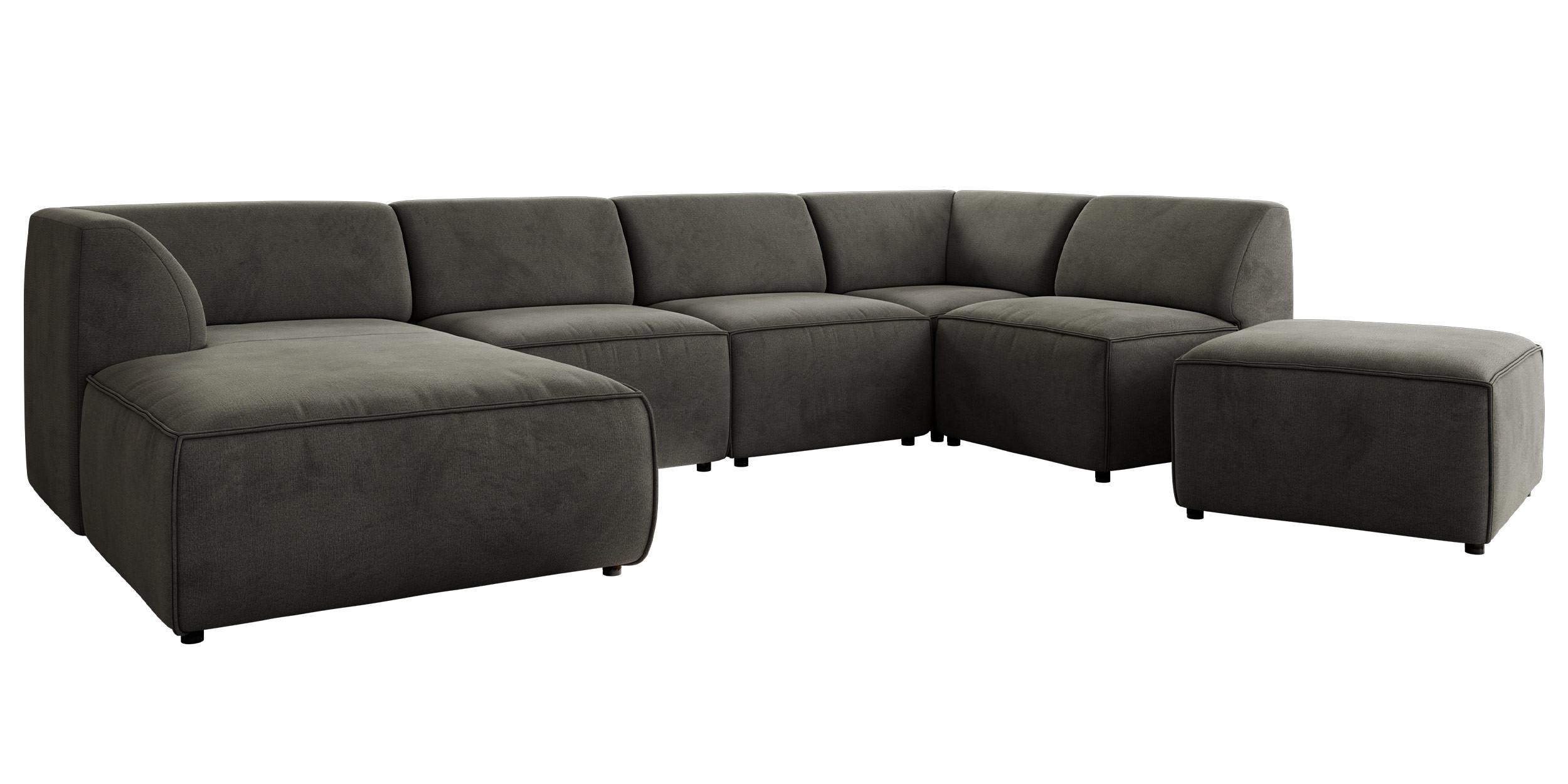 wohnli-moebel-suche-800001599871 Wohnli Möbelsuche - WOHNLANDSCHAFT MODARO U 6M - Dunkelgrau Velvet - Links