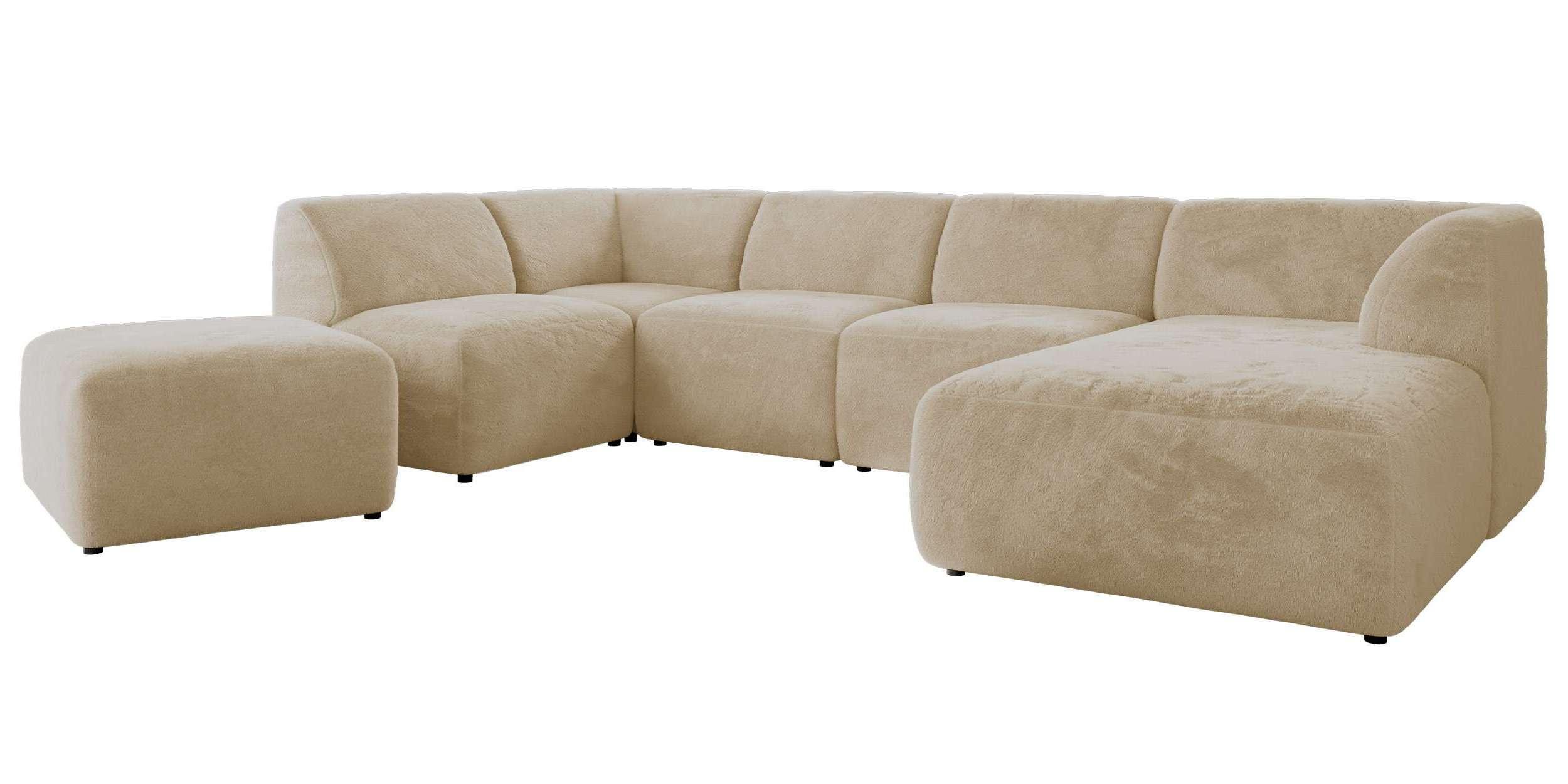 wohnli-moebel-suche-800001599877 Wohnli Möbelsuche - WOHNLANDSCHAFT MODARO U 6M - Creme Plüsch - Rechts