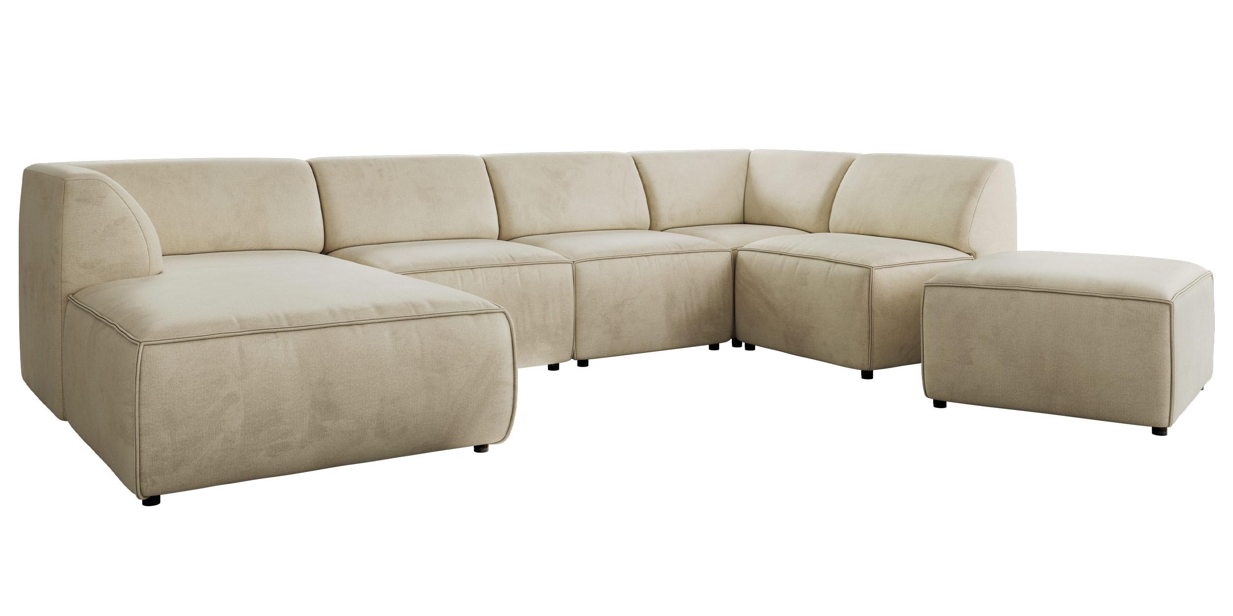 wohnli-moebel-suche-800001599878 Wohnli Möbelsuche - WOHNLANDSCHAFT MODARO U 6M - Beige Velvet - Links