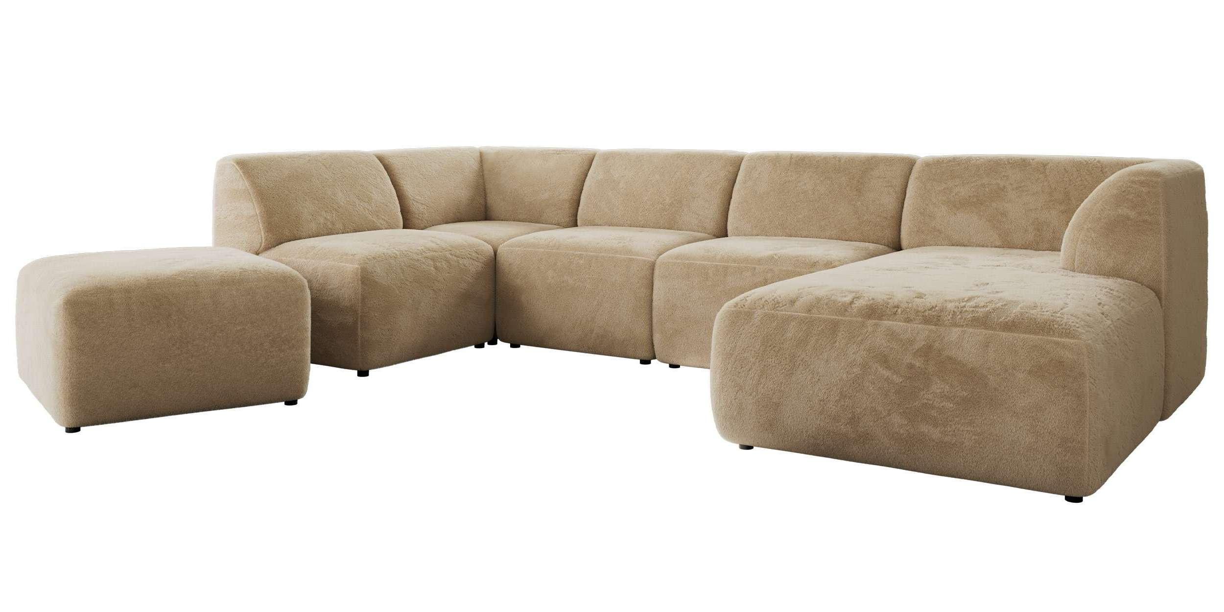 wohnli-moebel-suche-800001599881 Wohnli Möbelsuche - WOHNLANDSCHAFT MODARO U 6M - Beige Plüsch - Rechts