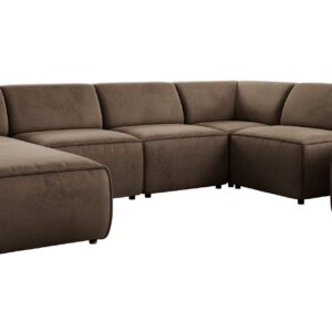 wohnli-moebel-suche-800001599882 Wohnli Möbelsuche - WOHNLANDSCHAFT MODARO U 6M - Braun Velvet - Links