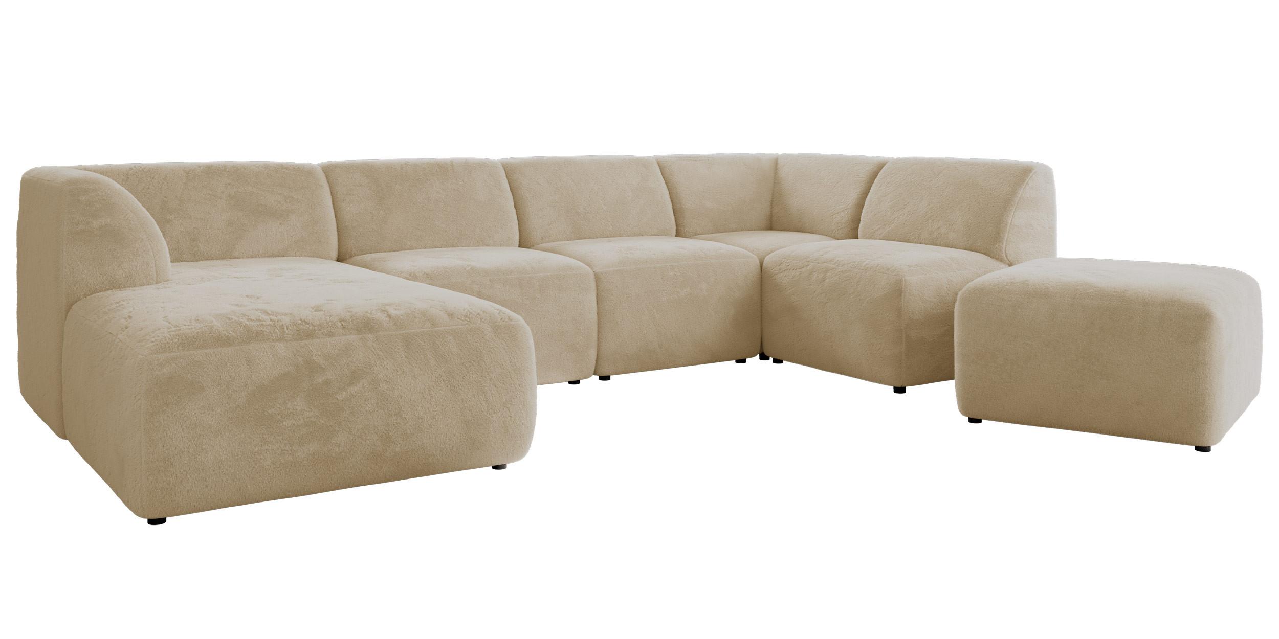 wohnli-moebel-suche-800001599892 Wohnli Möbelsuche - WOHNLANDSCHAFT MODARO U 6M - Creme Plüsch - Links
