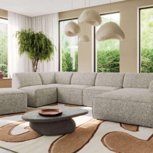 wohnli-moebel-suche-800001599979-1 WOHNLANDSCHAFT MODARO U 6M - Beige Struktur - Rechts Textil MKS Möbel > Sofas & Couches > Wohnlandschaften > Wohnlandschaften U-Form Beige