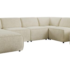 wohnli-moebel-suche-800001599982 Wohnli Möbelsuche - WOHNLANDSCHAFT MODARO U 6M - Creme Struktur - Links
