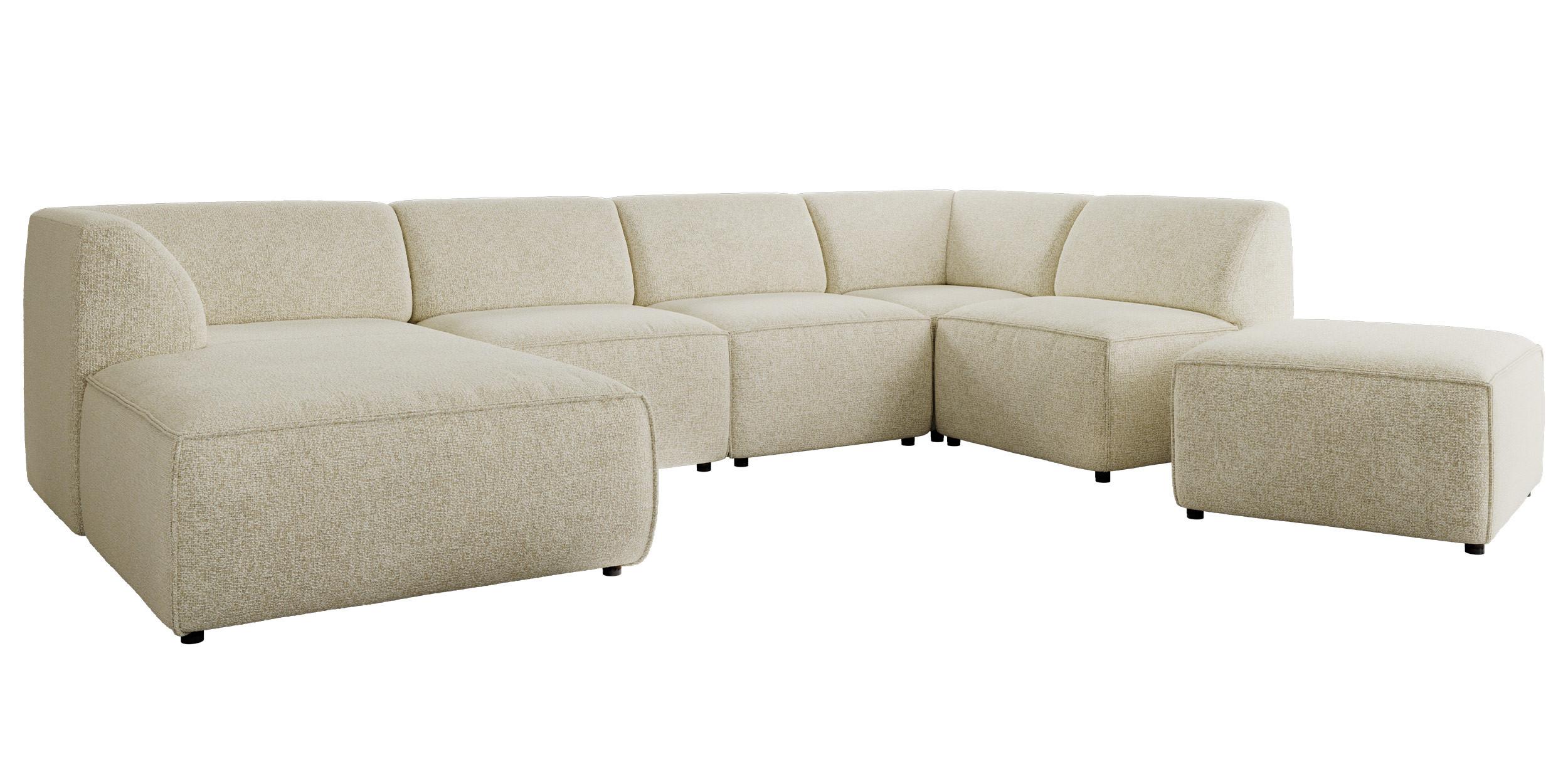 wohnli-moebel-suche-800001599982 Wohnli Möbelsuche - WOHNLANDSCHAFT MODARO U 6M - Creme Struktur - Links