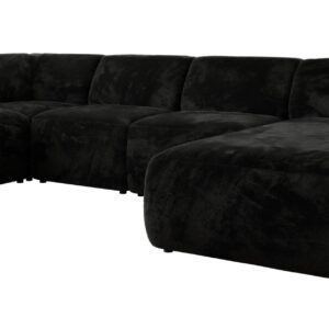 wohnli-moebel-suche-800001599994 Wohnli Möbelsuche - WOHNLANDSCHAFT MODARO U 5M - Schwarz Plüsch - Rechts