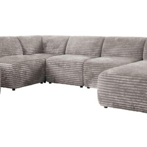wohnli-moebel-suche-800001599996 Wohnli Möbelsuche - WOHNLANDSCHAFT MODARO U 6M - Hellgrau Cord - Rechts