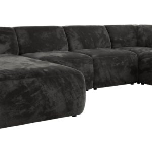wohnli-moebel-suche-800001600005 Wohnli Möbelsuche - WOHNLANDSCHAFT MODARO U 5M - Dunkelgrau Plüsch - Links