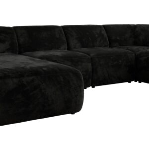 wohnli-moebel-suche-800001600009 Wohnli Möbelsuche - WOHNLANDSCHAFT MODARO U 5M - Schwarz Plüsch - Links