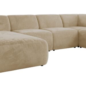 wohnli-moebel-suche-800001600011 Wohnli Möbelsuche - WOHNLANDSCHAFT MODARO U 5M - Creme Plüsch - Links