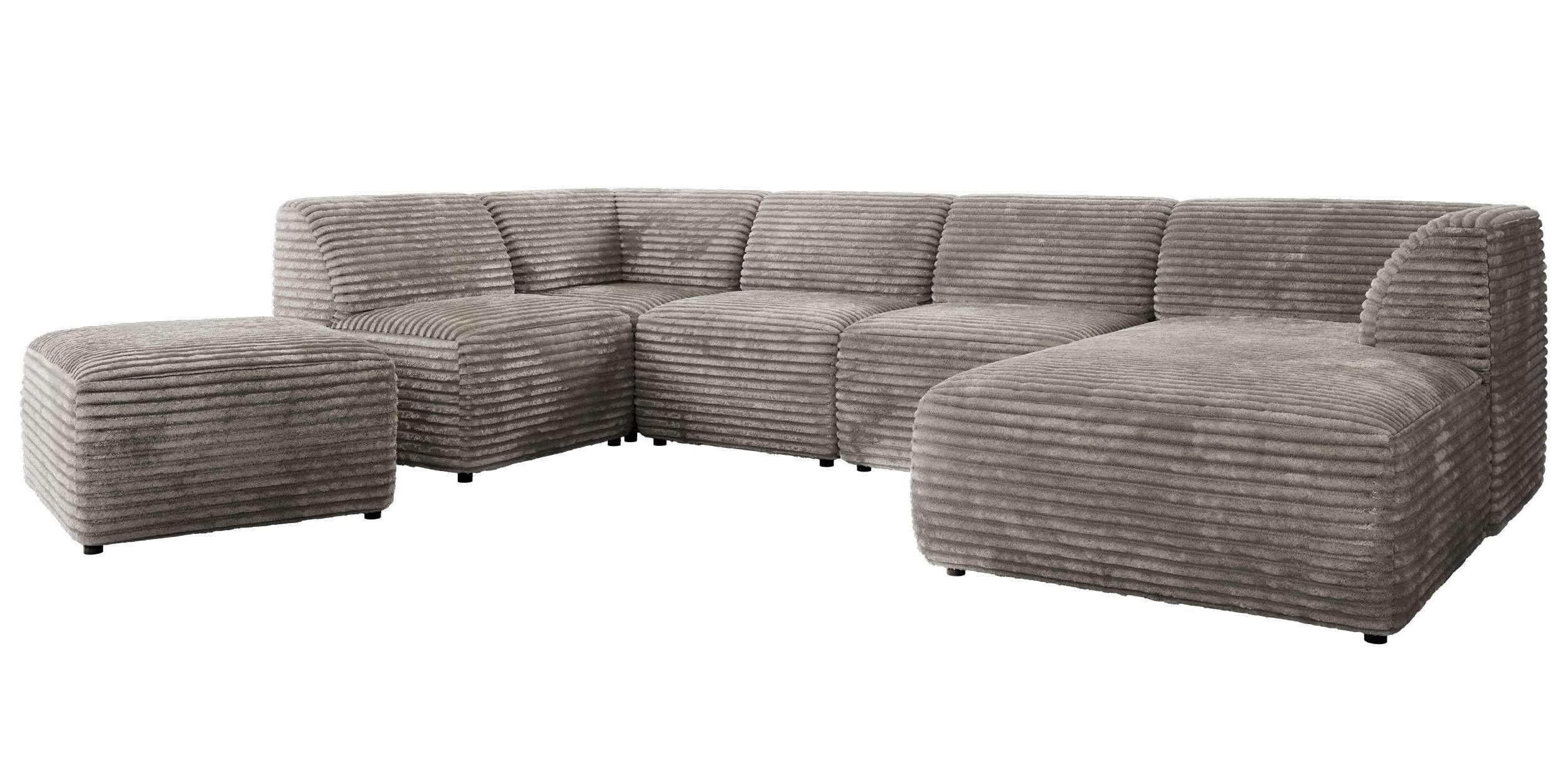 wohnli-moebel-suche-800001600016 Wohnli Möbelsuche - WOHNLANDSCHAFT MODARO U 6M - Hellbraun Cord - Rechts