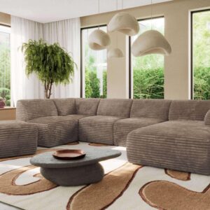 wohnli-moebel-suche-800001600018-1 WOHNLANDSCHAFT MODARO U 6M - Braun Cord - Rechts Textil MKS Möbel > Sofas & Couches > Wohnlandschaften > Wohnlandschaften U-Form Braun
