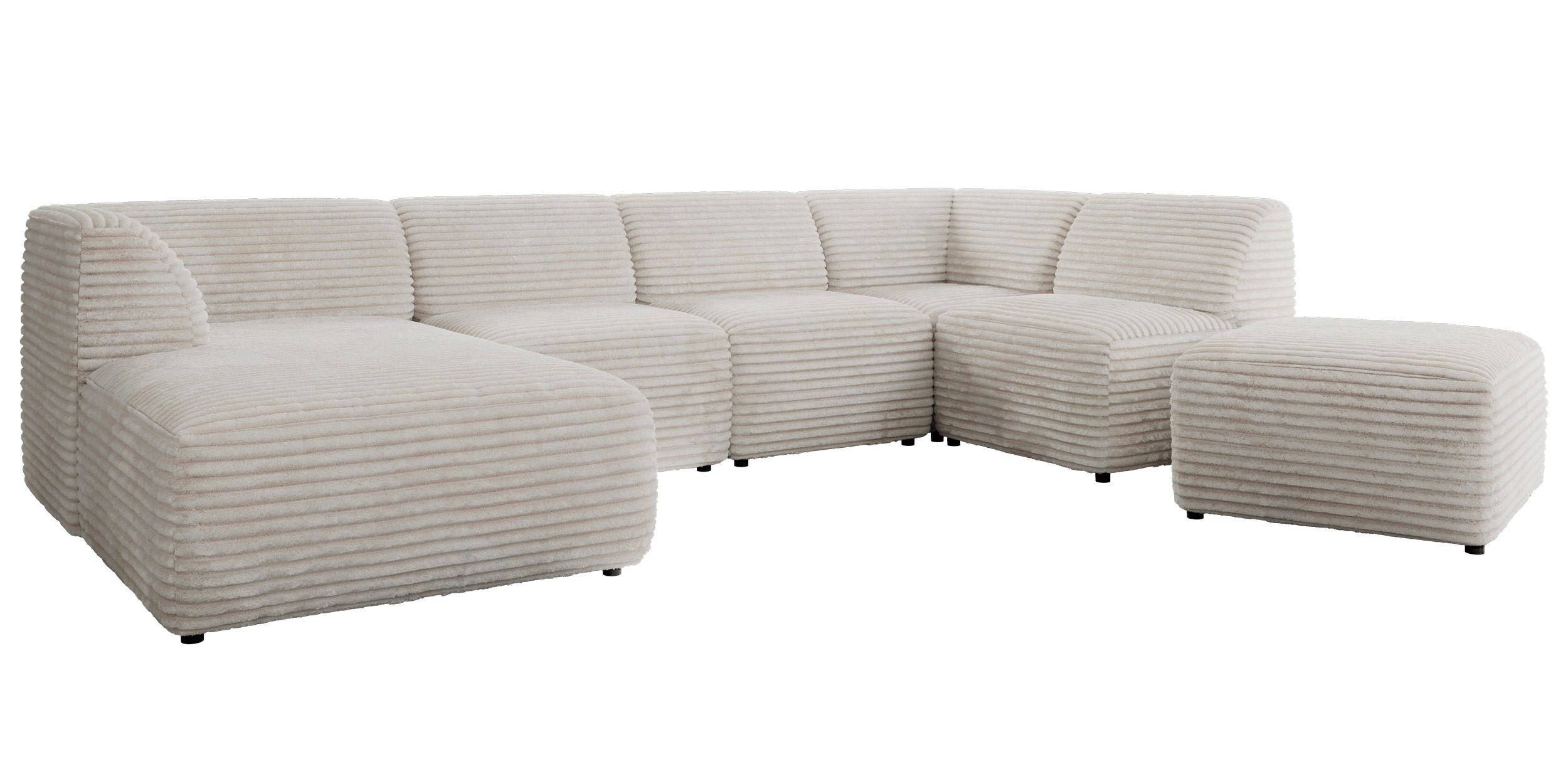 Wohnli Möbelsuche - WOHNLANDSCHAFT MODARO U 6M - Beige Cord - Links