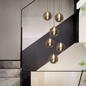 LED-HÄNGELEUCHTE Leuchtjorn 30/30/150 cm Glas ZMH Lampen & Leuchten > LED-Leuchten Grau