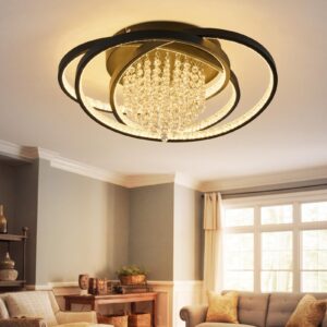 wohnli-moebel-suche-800001601244-1 LED DECKENLEUCHTE Mivoris 48/25/20 cm Deckenlampe Metall ZMH Lampen & Leuchten > LED-Leuchten > LED-Deckenleuchten Schwarz