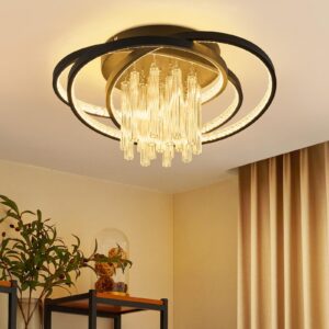 LED DECKENLEUCHTE Nixalin 48/25/20 cm Deckenlampe Metall ZMH Lampen & Leuchten > LED-Leuchten > LED-Deckenleuchten Schwarz